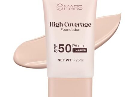 MARS SPF50 PA++++ High Coverage Foundation (25ml) (01-IVORY GLOW) | Blemish Free & Easy to Blend Foundation for Makeup