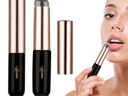 MAYCREATE® 2pcs Silicone Lip Applicator Brush With Cap for Lipstick, Gloss, Tint, Mask, Concealer - Black