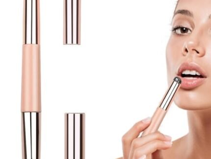 MAYCREATE® Lipstick Silicone Brush 2-in-1 Lip Balm Applicator with Blending Brush Multifunctional Makeup Tool for Lipstick, Lip Gloss, Concealer, Foundation, Pink