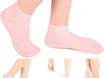 MELLORI Brand Moisturizing Silicone Gel Socks For Women And Men Gel Socks For Dry Cracked Feet Crack Heel Repair Socks Foot Moisturizer Socks Spa Gel Socks Natural Oil And Vitamin E (1 Pair)