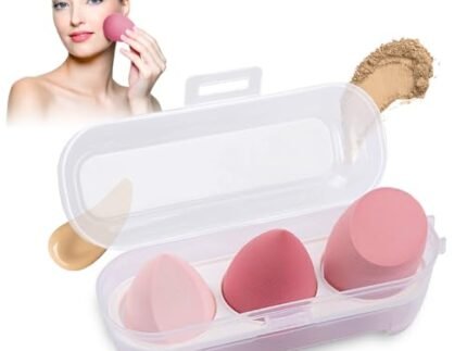 Majestique Cosmetics Sponge Case Blender Magnificence Establishment Holder Mixing Wipe Set Cosmetics Sponge Wet And Dry Stockpiling Box Egg Wipe Coordinator (3pcs-Multi Series)