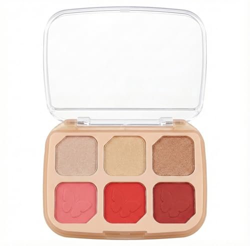 Makeup Palette, 6 Shades, Eyeshadow and Blush, Shimmer and Matte Finish, Neutral and Pink Tones Makeup Palette, 6 Shades, Eyeshadow and Blush, Shimmer and Matte Finish, Neutral and Pink Tones