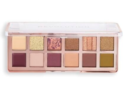 Makeup Revolution The Eternal Icon Green Eyeshadow Palette | 12 Cream, Matte & Shimmer Shades in Gold, Khaki & Jade | Cream Bases, Buildable Colour, Day‑to‑Night Glam