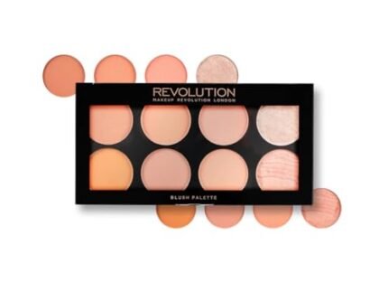 Makeup Revolution Ultra Blush Palette – Hot Spice | 8 Pigmented Peach & Terracotta Shades | Matte, Shimmer & Baked Blush + Highlighter | Blendable, Long-Wear Formula
