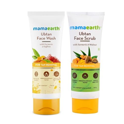 Mamaearth Tan Removal Combo | Ubtan Face Wash + Face Scrub | Removes Tan | Repairs Sun Damage | Evens Skin Tone Mamaearth Tan Removal Combo | Ubtan Face Wash + Face Scrub | Removes Tan | Repairs Sun Damage | Evens Skin Tone