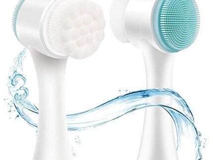 Manual Facial Cleansing Brush, 2-in-1 Skin Care face Brush, Silicone Facial Scrubber Manual Dual Face Wash Brush for Deep Pore Exfoliation Massaging(multi color)