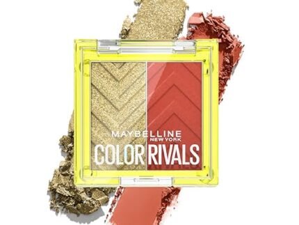 Maybelline New York Color Rivals Pigmented Eyeshadow Palette, Long lasting, Sweatproof, Waterproof, Matte, Shimmer : Chill x Daring, 3g