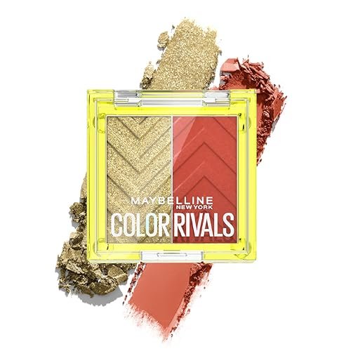 Maybelline New York Color Rivals Pigmented Eyeshadow Palette, Long lasting, Sweatproof, Waterproof, Matte, Shimmer : Chill x Daring, 3g Maybelline New York Color Rivals Pigmented Eyeshadow Palette, Long lasting, Sweatproof, Waterproof, Matte, Shimmer : Chill x Daring, 3g
