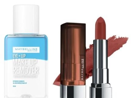 Maybelline New York Color Sensational Creamy Matte Lipstick -676 East Village Rose (3.9g) + Maybelline New York Makeup Remover 40ml