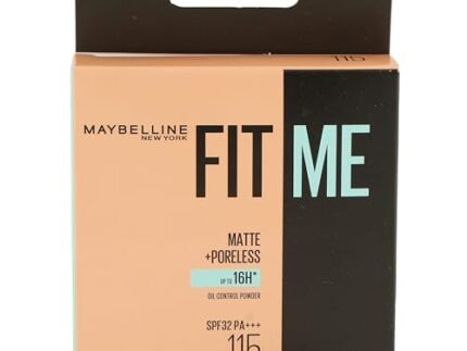 Maybelline New York Fit Me 12Hr Matte+Poreless Spf28 Pa+++ Oil Control Compact Powder For Normal Skin Types 115 Ivory, Natural, 8Gm