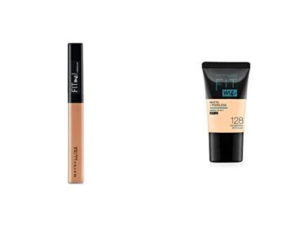 Maybelline New York Fit Me Acne Prone,Oily,All Skin Types Concealer,30 Honey,6.8Ml And Fit Me Matte+Poreless Liquid Foundation Medium Coverage Tube,128 Warm Nude,18Ml,Pack Of 1