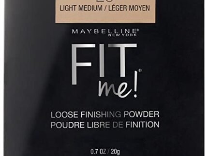 Maybelline New York Fit Me Loose Finish Powder, Silky and Lightweight, Natural-looking skin, Quick blendable skin-friendly flawless makeup Loose Powder – 20 Light Medium|20 grams