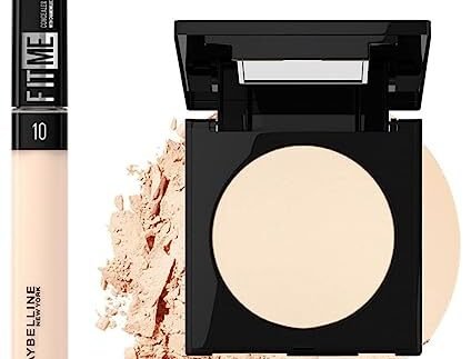 Maybelline New York Fit Me Matte Poreless Powder, 120 Classic Ivory, 8.5g & Maybelline New York Fit Me Concealer,10 Light