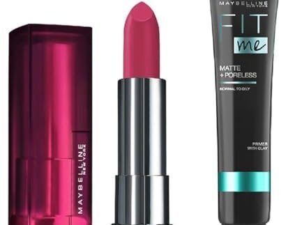 Maybelline New York Fit Me Matte + Poreless Primer & New York Matte Lipstick Combo, Pack Of 1