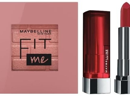 Maybelline New York Fit Me Mono Blush, 50 Revolution & Maybelline New York Matte Lipstick, Intense Colour, Keeps Lips Moisturised, 691 Rich Ruby, Color Sensational Creamy Matte Lipstick, 3.9g