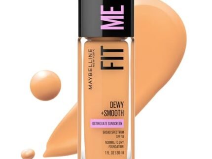Maybelline New York Fit Me! Natural Finish Medium Coverage Liquid Foundation for Dry Skin, 240 Golden Beige, 1.0 Fluid Ounce