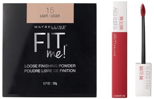 Maybelline New York Loose Shimmery Finishing Powder & Liquid Matte Lipstick Combo For All Skins,280 Gm, Multicolor Maybelline New York Loose Shimmery Finishing Powder & Liquid Matte Lipstick Combo For All Skins,280 Gm, Multicolor