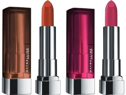 Maybelline New York Matte Lipstick, Intense Colour, 674 Madison Red, 3.9g & Maybelline New York Matte Lipstick, Intense Colour, Moisturised Lips, 680 Mesmerizing Magenta, 3.9g