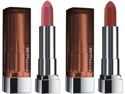 Maybelline New York Matte Lipstick – Intense Colour 676 East Village Rose & Color Sensational Creamy 660 Touch of Spice, 3.9g