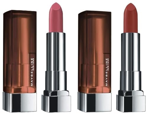 Maybelline New York Matte Lipstick – Intense Colour 676 East Village Rose & Color Sensational Creamy 660 Touch of Spice, 3.9g Maybelline New York Matte Lipstick – Intense Colour 676 East Village Rose & Color Sensational Creamy 660 Touch of Spice, 3.9g