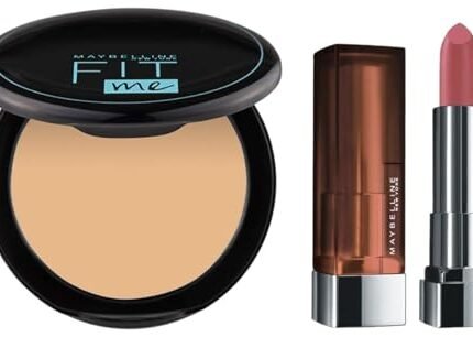 Maybelline New York Matte Lipstick,Intense Colour,507 Almond Pink,3.9G&New York Oli Control Powder For All Skin Types,With Spf To Protect Skin From Sun,Absorbs Oil,Fit Me,128 Warm Nude,6G