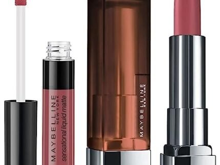 Maybelline New York Sensational Liquid Matte Lipstick 06, Best Babe, 7G. and Maybelline New York Color Sensational Creamy Matte Lipstick, 660 Touch of Spice, 3.9g