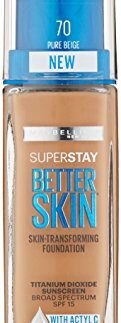 Maybelline New York Superstay Better Skin Full Coverage Matte Liquid Foundation For All Skin Types, Pure Beige, 1 Fluid Ounce