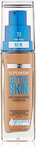 Maybelline New York Superstay Better Skin Full Coverage Matte Liquid Foundation For All Skin Types, Pure Beige, 1 Fluid Ounce Maybelline New York Superstay Better Skin Full Coverage Matte Liquid Foundation For All Skin Types, Pure Beige, 1 Fluid Ounce