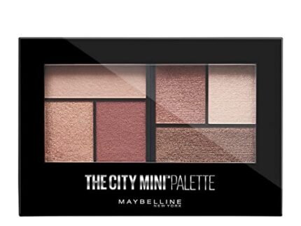 Maybelline New York The City Mini Eye Shadow Palette - 5th Avenue Sunset, 6 Highly Blendable Shades, Shimmer & Metallic Finish. The City Mini Eyeshadow Palette is Pigmented & Long-lasting