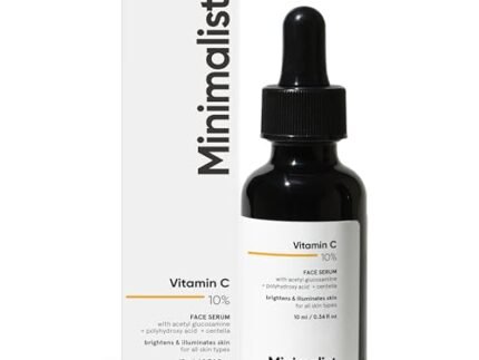 Minimalist 10% Vitamin C Face Serum | Formulated & Tested For Sensitive Skin with Ethyl Ascorbic Acid & PHA | All Skin Types| Brightening & Hydrating Formula for Unisex, 10ml