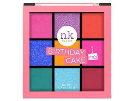 NICKA K NEW YORK Nine Color Eyeshadow Palette,Matte & Shimmery Finish – Birthday Cake,Multicolor,11g