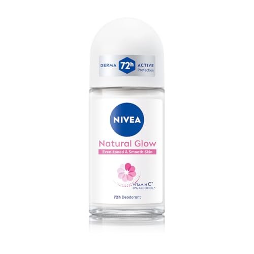 NIVEA Natural Glow Smooth Skin Deodorant Underarm Roll On For Women|Vitamin C,Vitamin E,Avocado Oil And Licorice Extract|72 H Even Toned,Smooth & Bright Underarms|0% Alcohol And Dermat Approved|50 Ml NIVEA Natural Glow Smooth Skin Deodorant Underarm Roll On For Women|Vitamin C,Vitamin E,Avocado Oil And Licorice Extract|72 H Even Toned,Smooth & Bright Underarms|0% Alcohol And Dermat Approved|50 Ml