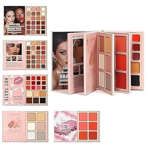 NYLI Professional 5-in-1 Makeup Book Kit | The Ultimate All-in-One Palette with Glitter & Matte Eyeshadows, Highlighter, Blush, Contour, Lip Colors and Eyebrow Enhancers (Multicolor) NYLI Professional 5-in-1 Makeup Book Kit | The Ultimate All-in-One Palette with Glitter & Matte Eyeshadows, Highlighter, Blush, Contour, Lip Colors and Eyebrow Enhancers (Multicolor)