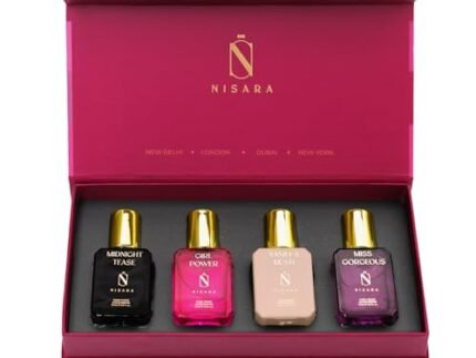 Nisara Women Eau De Parfum Gift Set 4×15 ml with Vanilla Rush,Midnight Tease,Miss Gorgeous,Girl Power Perfume| EDP Fragrance Scent