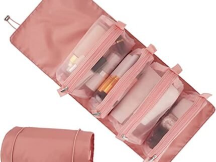 Nylon 4 In 1 Travel Toiletry Makeup Cosmetic Organizer Pouch Bag Travel Storage Organizer Bags Pouches Kit For Men And Women Makeup Essentials Bag