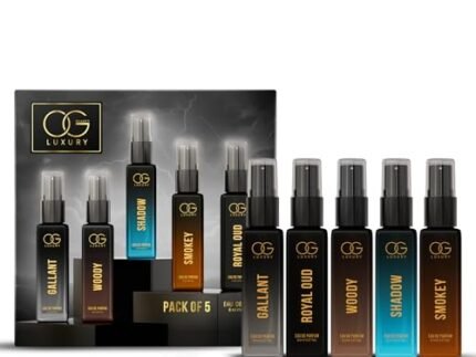 OG BEAUTY Luxury Perfume Gift Set| 5 Premium Eau De Parfum for Man – Gallant, Woody, Shadow, Smokey & Royal Oud | Long-Lasting & Travel-Friendly Fragrance Set (5 x 8ml)
