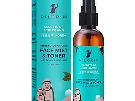 Pilgrim Korean Beauty White Lotus Refreshing Face Mist & Toner | Toner for glowing skin | Alcohol-Free Mist & toner for open pores Tightening | Korean skin care products | Women & Men | 100 ml