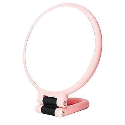 Plastic 1x 15x Magnifying Handheld Square Hand Mirror, Travel Folding Hand Held Mirror, Double Sided Pedestal Magnification and True Image Makeup Mirror for Women with Adjustable Handle, Pink Plastic 1x 15x Magnifying Handheld Square Hand Mirror, Travel Folding Hand Held Mirror, Double Sided Pedestal Magnification and True Image Makeup Mirror for Women with Adjustable Handle, Pink