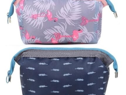 Polyester Pack of 2, 12 Cms Travel Toiletry Makeup Cosmetic Organizer Pouch Bag Shaving Household Grooming Travel Storage Organizer Bags Pouches Kit