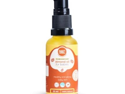 ROOT and SOIL Wood-Pressed Sweet Almond Oil for Babies, 0+ Months, 100% Almond Oil | Newborn & infant friendly | 100% Natural | Cruelty-Free | No Preservatives (25ML)