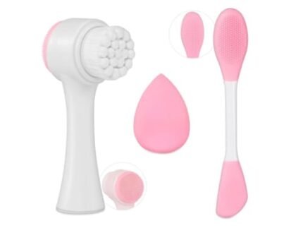Rubyface Manual Facial Cleansing Brush & Silicone Face Mask Applicator & Makeup Sponge, Double-Ended Facial Mask Brushes, Facial Sponge Makeup Skin Care Tool Set