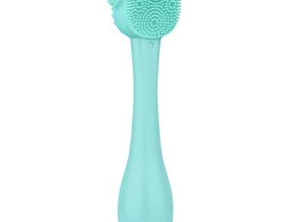 SYGA Face Cleasing Brush Silicone Face Scrubber Exfoliating Wash Brush Dual Face With Flexible Spatula Nose Cleaning Cream Applicator Mask Collector Great for Face Clean Care and Make Up- Green