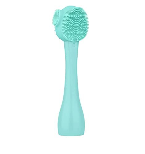 SYGA Face Cleasing Brush Silicone Face Scrubber Exfoliating Wash Brush Dual Face With Flexible Spatula Nose Cleaning Cream Applicator Mask Collector Great for Face Clean Care and Make Up- Green SYGA Face Cleasing Brush Silicone Face Scrubber Exfoliating Wash Brush Dual Face With Flexible Spatula Nose Cleaning Cream Applicator Mask Collector Great for Face Clean Care and Make Up- Green