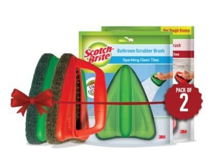 Scotch-Brite Fiber Bathroom Scrubber and Jet Tough Brush (Multicolor, Pack of 2)