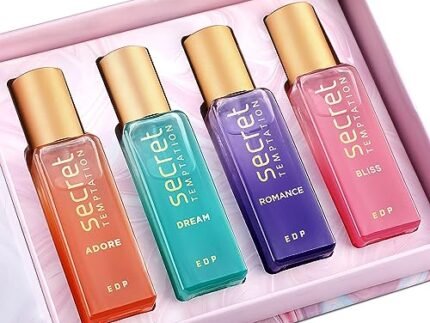 Secret Temptation Premium Perfume For Women, Pack Of 4 (20ml Each) Long Lasting Luxury Perfume Spray, Birthday Perfume Gift Set For Her, Anniversary Gift For Wife, Floral Scent