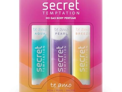 Secret Temptation Te Amo Aqua, Breeze and Pearl No Gas Deodorant Perfume Body Spray for Women, Pack of 3 (120ml each)
