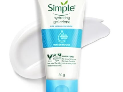 Simple Water Boost Hydrating Gel Creme| 100HR Hydration | For Dry Skin Type| No Perfume| No Harsh Chemicals| Tested on Sensitive Skin, 50 g