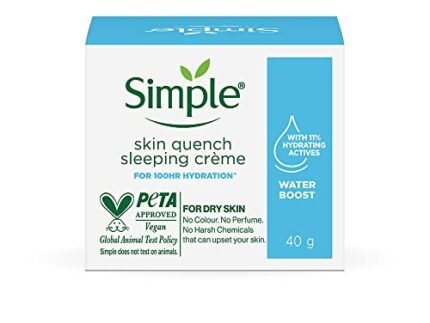 Simple Water Boost Skin Quench Sleeping Creme| 100HR Hydration |For Dry Skin Type| No Alcohol| No Perfume| No Harsh Chemicals| 40 g