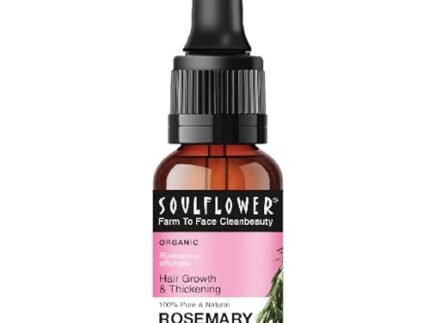 Soulflower Rosemary Essential Oil for Hair Growth, Hair Fall Control, Nourishment & Strengthens, Skin Care| Clinically Proven and Ecocert Certified Organic 100% Pure & Natural Undiluted, 15ml