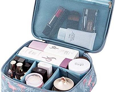 Striped 18 Cms Cosmetic Pouch (M_5058077885179_Blue)